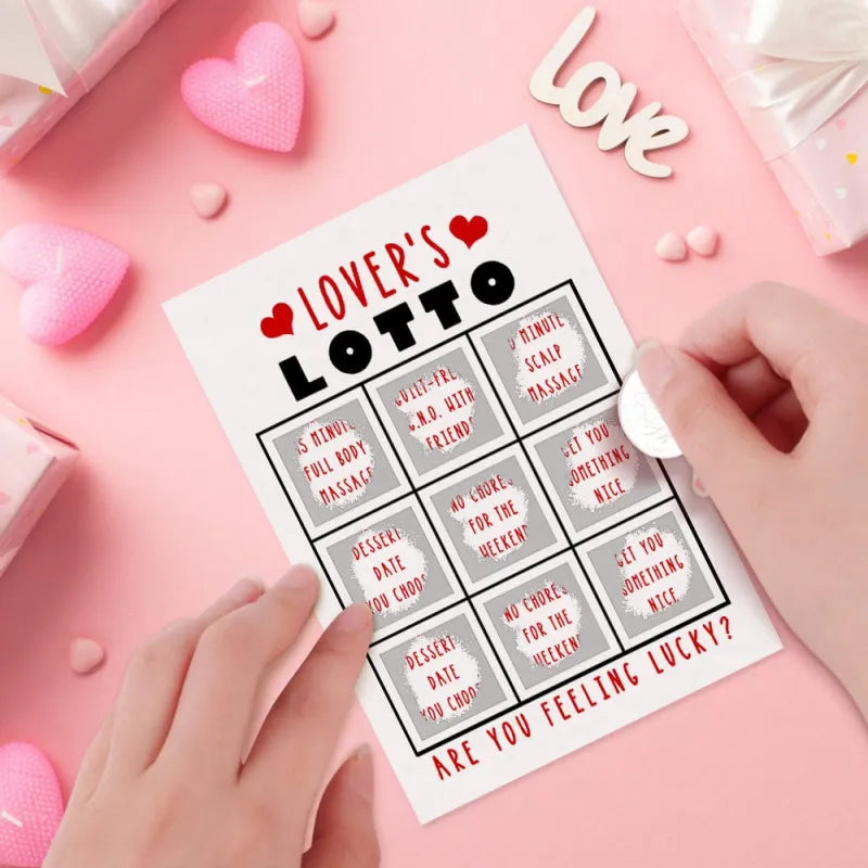 Lover's Lotto Scratch Card Valentine's Day Surprise Funny Scratch off Card Gift