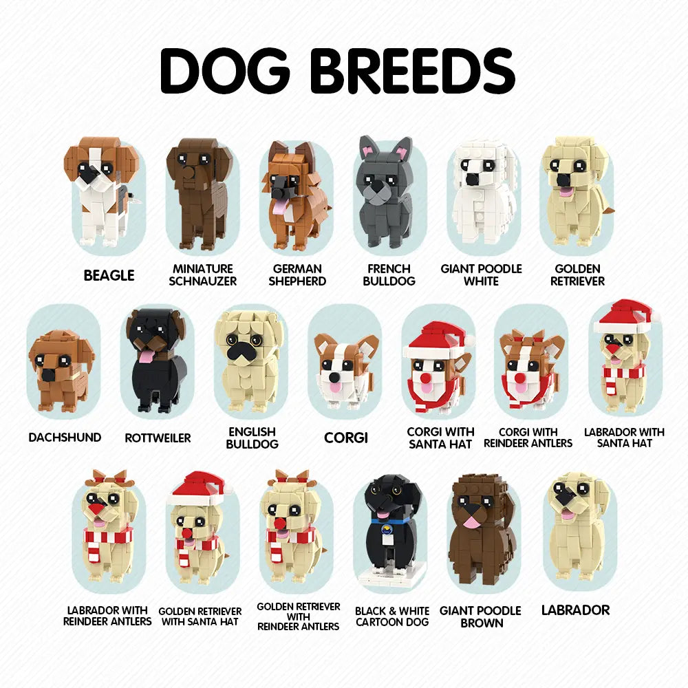 Custom Full-Body Cute Brick Figures of 1 Dog & 1 Cat with Frame Personalized Anniversary Gift Birthday Gift Christmas Gift for Pet Lover