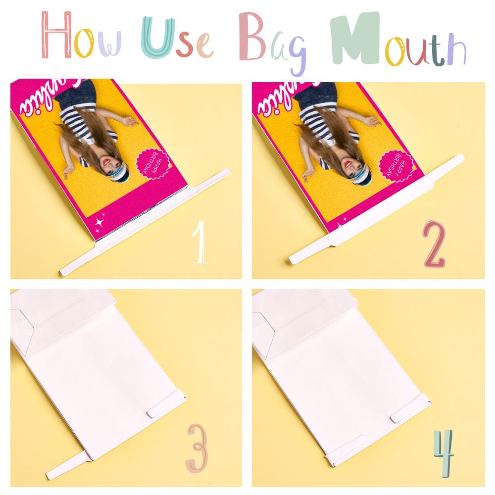 Personalized Treat Bag with Photo Name Snack Bag Birthday Party Favor Gift for Girl