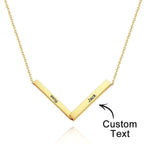 Custom Engraved Necklace Folded Bar Necklaces Unique Gift for Women