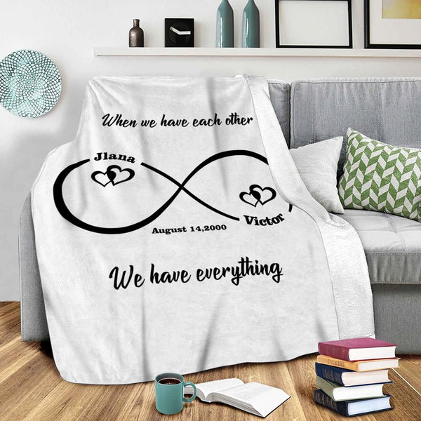 Personalized Infinity Love Name Blanket Custom Blanket