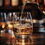 Personalized Name Red Wine Glass Bridal Party Gifts