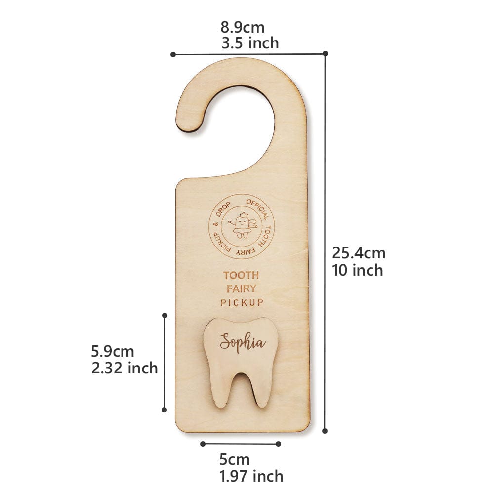 Personalized Wooden Tooth Fairy Door Hanger Teeth Holder Pick Up Box Home Decoration Gift for Kids