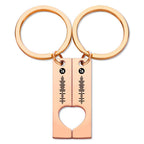 Best Gift For Friend 2 Personalized Music Code Keychain | Heart Cut Out Keychain