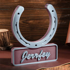 Personalized 3D Horseshoe-shaped Stable Door Name Plate Gift for Horse Lovers Farmers