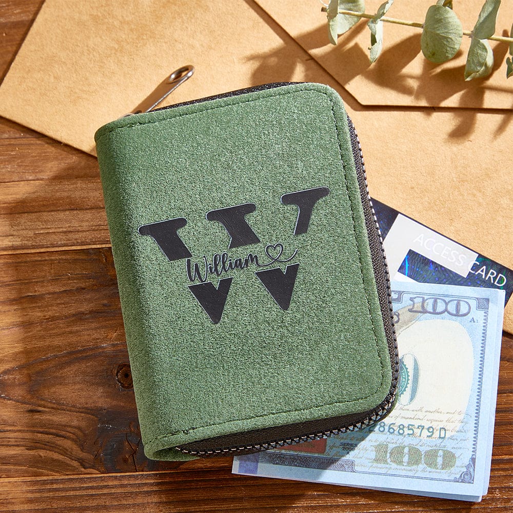 Personalized Leather Wallet with 18 Card Slots Card Holder Wallet Birthday Gift for Him