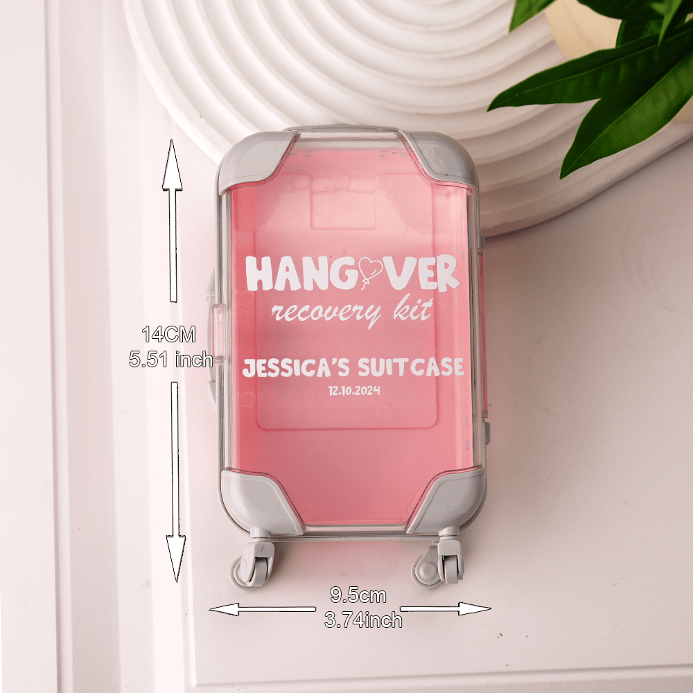 Personalized Suitcase Design Hangover Recovery Kit with Name for Bachelorette Party Bridal Shower