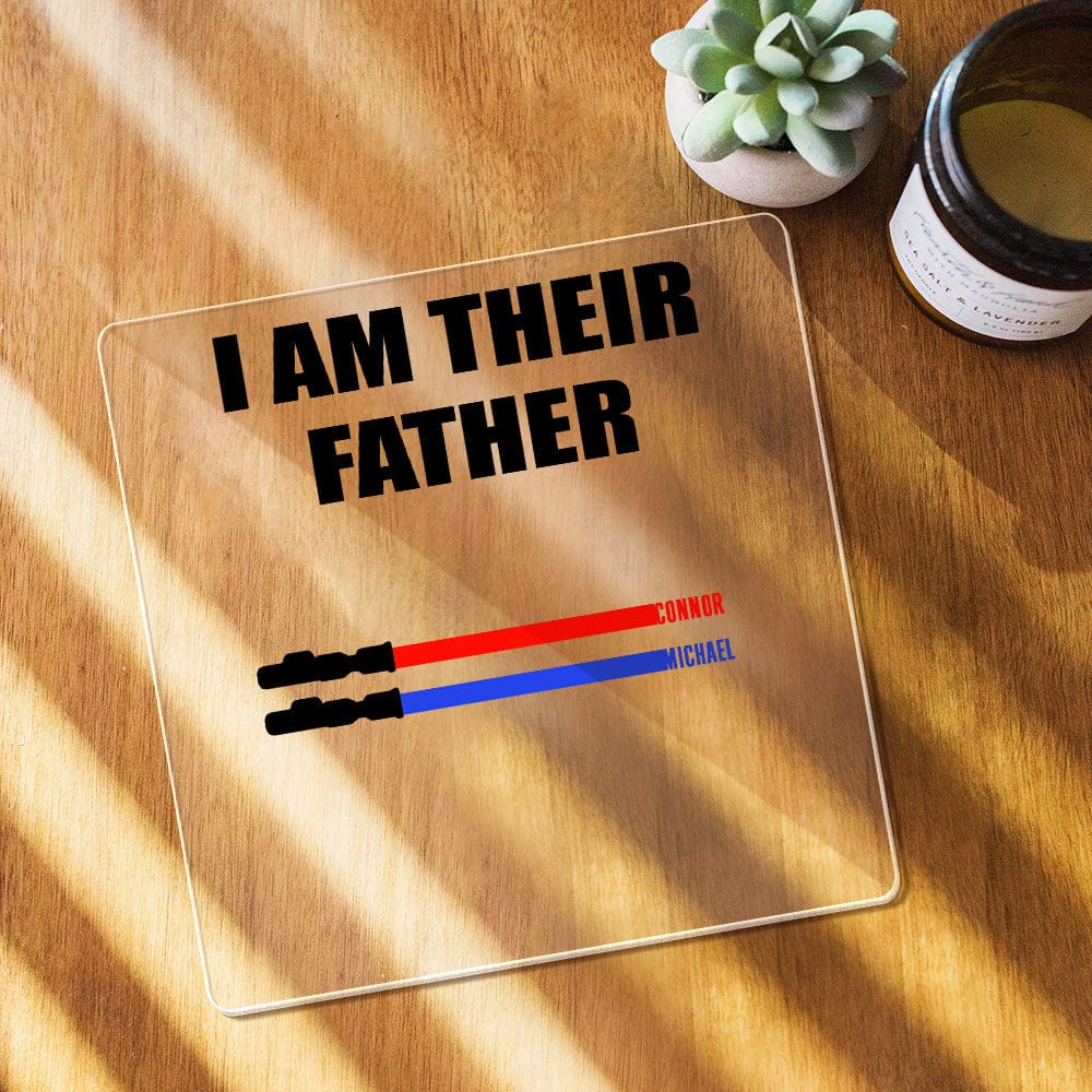 fathers day surprise ornament for dad inspired by name light saber i am their father acrylic plaque for father s day