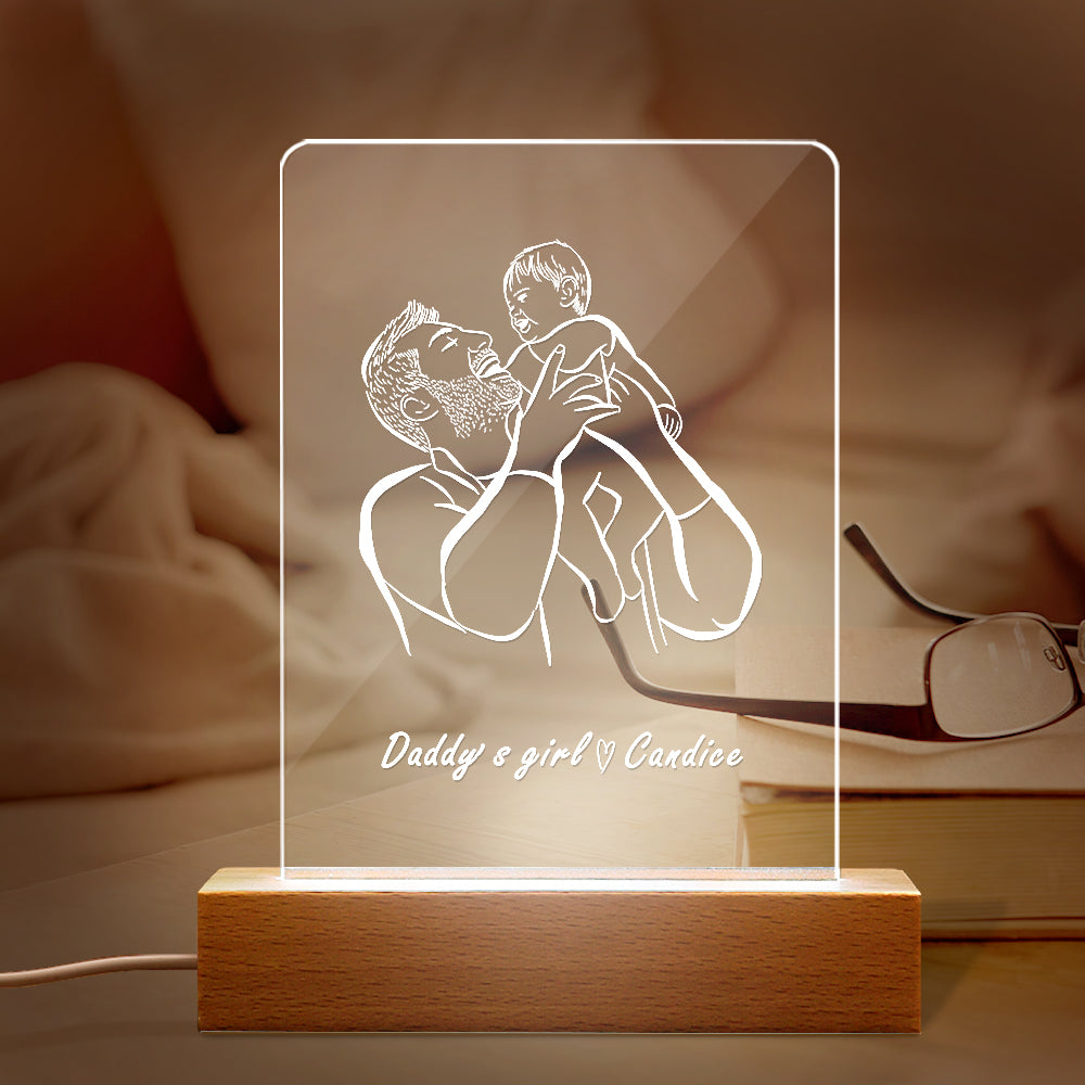 daddy s girl desk lamp personalized name night light father s day gift design custom gift for everyday use