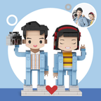 Fun Gifts Customizable Fully Body 2 People Custom Brick Figures Persanalized Cute Face Brick Figures