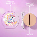 Personalized Unicorn Moon LED Night Light with Name Lamp Decor Birthday Gift for Girls