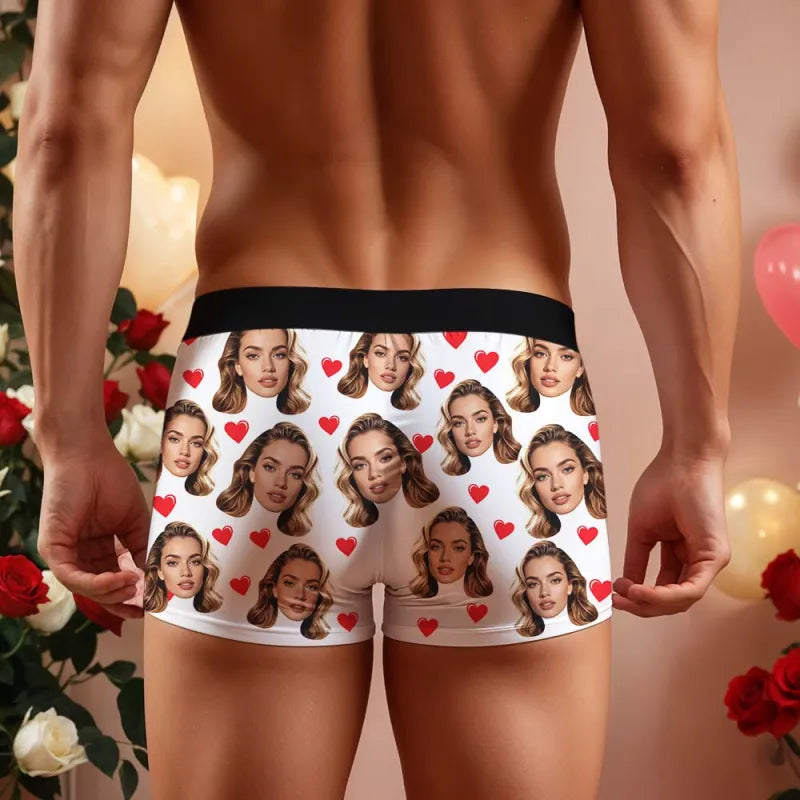 Personalized Face Boxer I Sucked It So It's Mine Men Underwear without Custom Belt Text Christmas Gift Personalized Photo Valentines Gift