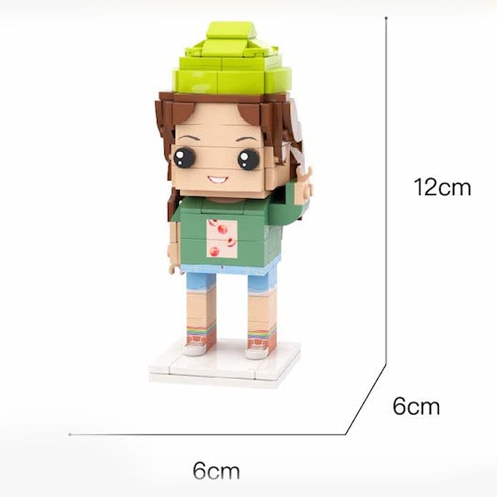 Customized Head Female Golfers Figures Small Particle Block Toy Customizable Brick Art Gifts