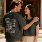 Custom Photo Black & White Style T-shirt Personalized Eyes Shirt for Couple Valentines Gift