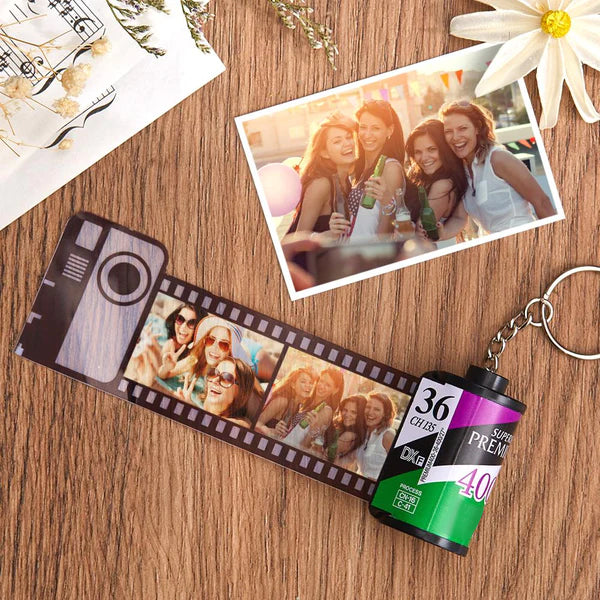 For Family Custom Film Roll Keychain Custom Recycled Camera Roll Keychain For Christmas Gifts