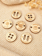 Personalized Handmade with Love Wooden Buttons Set of 15 Clothing Labels Gift for Mother Grandma Knitting Crocheting Lovers