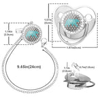 Custom Name Baby Pacifier & Clip Set with Polar Bear Pattern – Personalized Newborn Gift