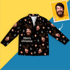 Custom Face Christmas Long Sleeve Pajamas Set Elk