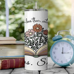 Personalized Wildflowers 20oz Name Skinny Tumbler with Straw Appreciation Gift for Teacher Back to School Gift