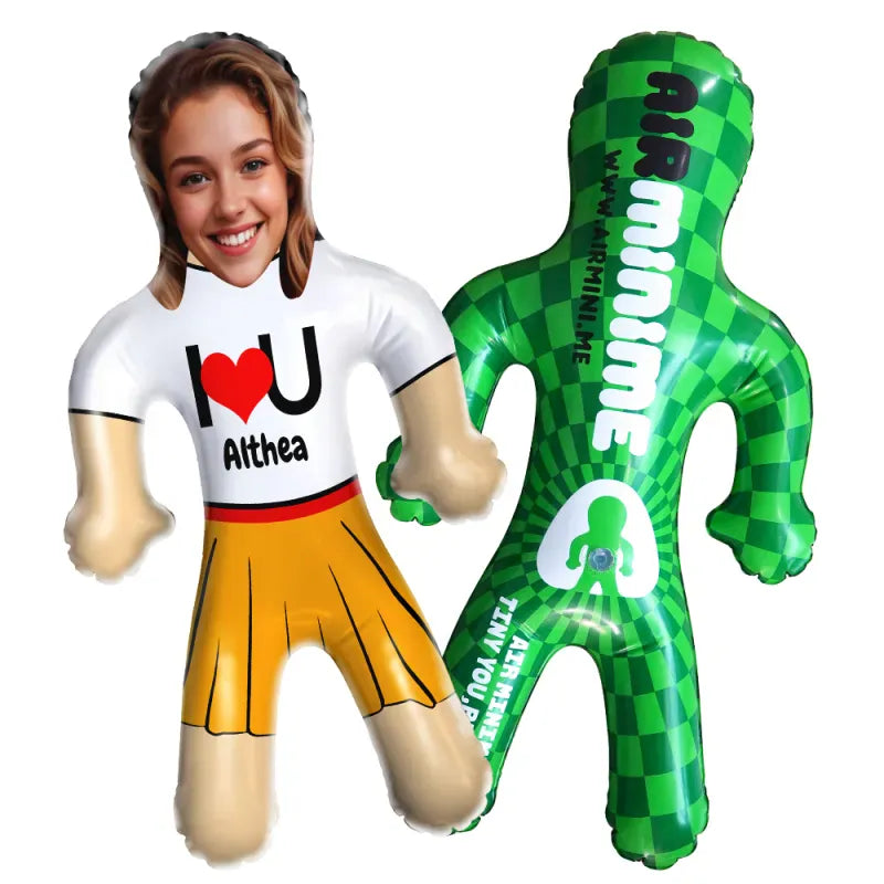 Custom Face & Text "I lOVE U" Blow Up Dolls Funny Inflatable Balloon Custom Air Doll for Party Favors