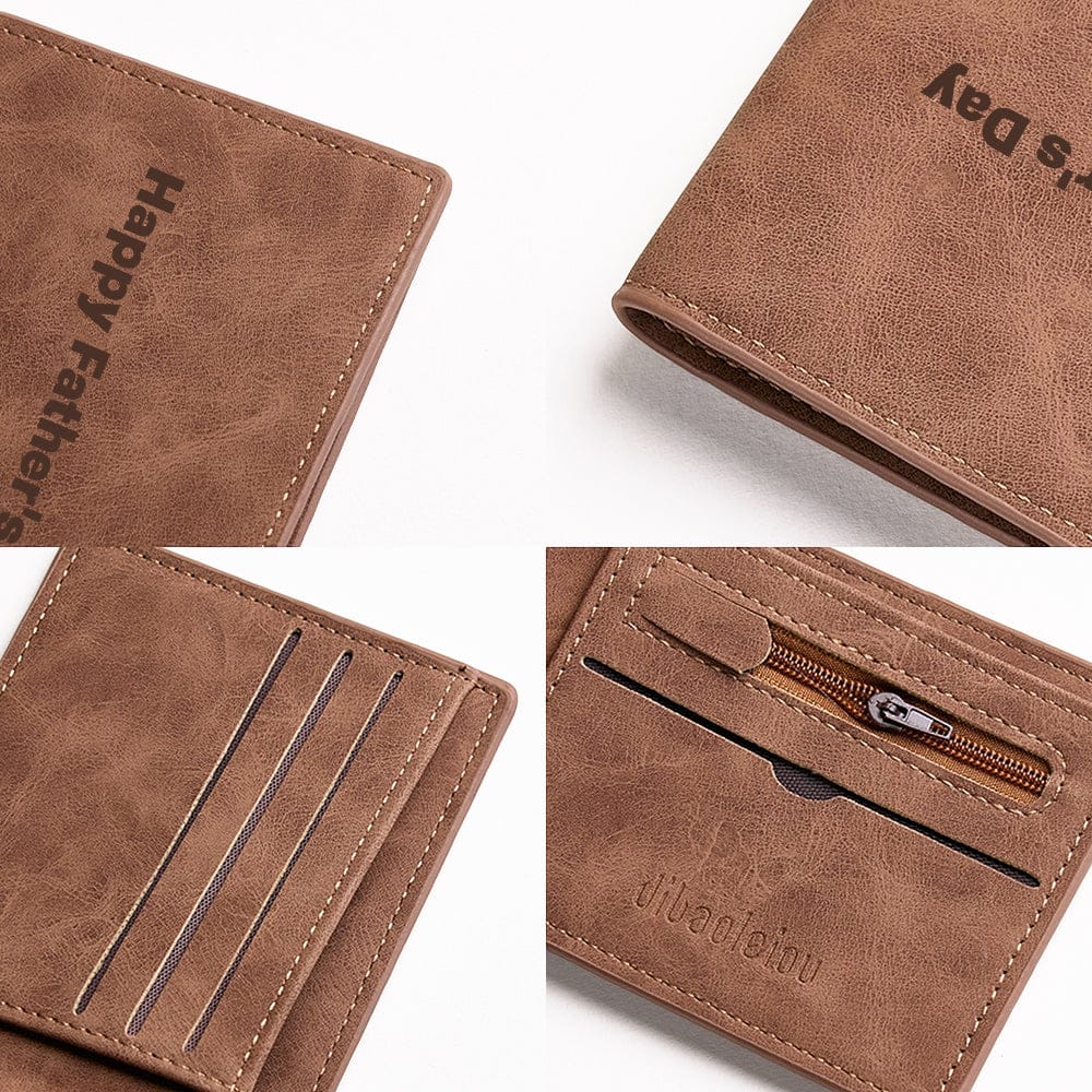 Personalized Photo & Message Wallet – Custom Engraved PU Leather Wallet Birthday Gift Father's Day Gift Christmas Gift