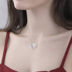 Engraved Heart Name Necklace Custom Family Birthstone Mom Necklace S925 Silver