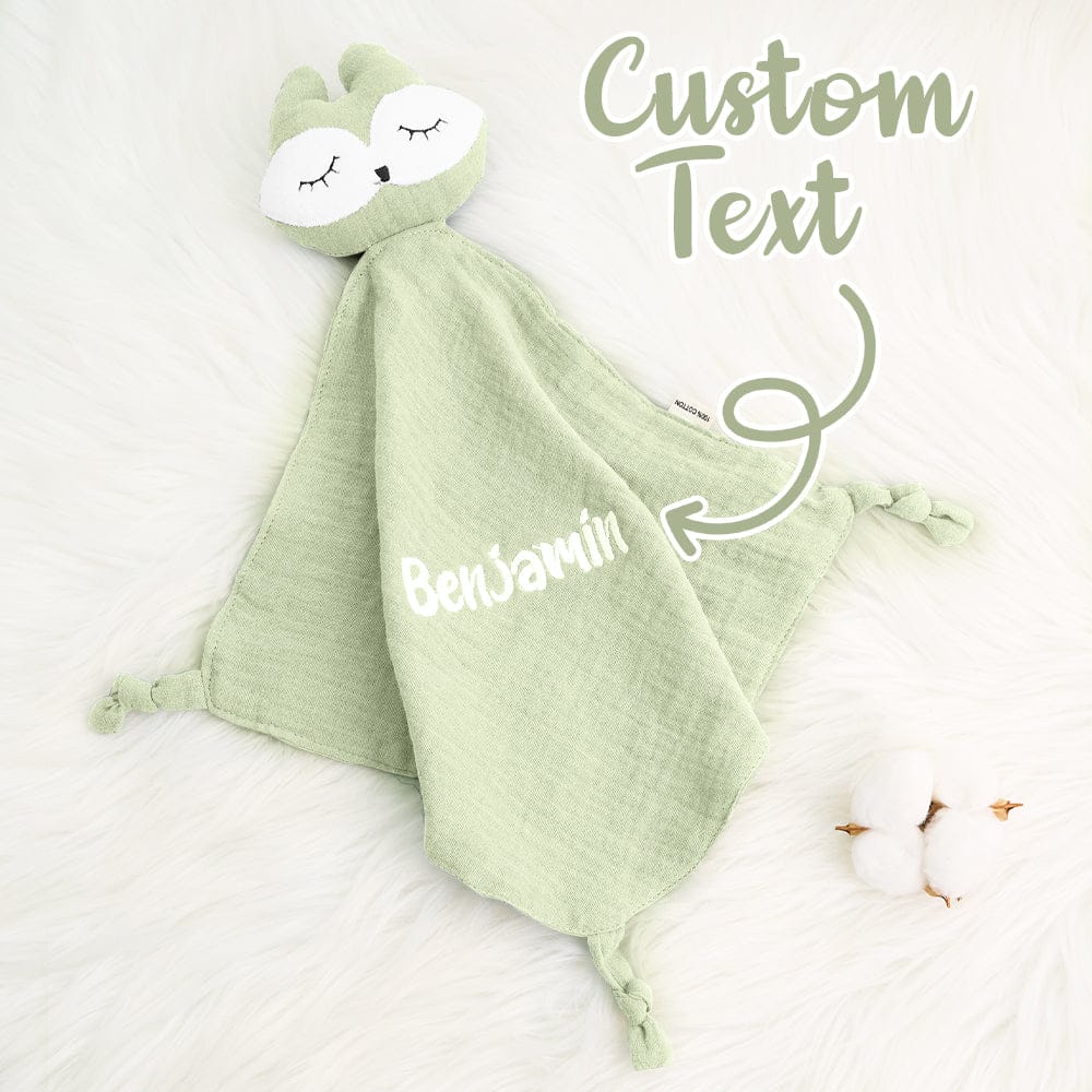 Personalized Soothe Towel Bibs Soft Sleeping Doll Towel with Embroidered Name Gift for Baby