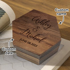 personalized six styles customized hexagon wooden jewelry box wedding display