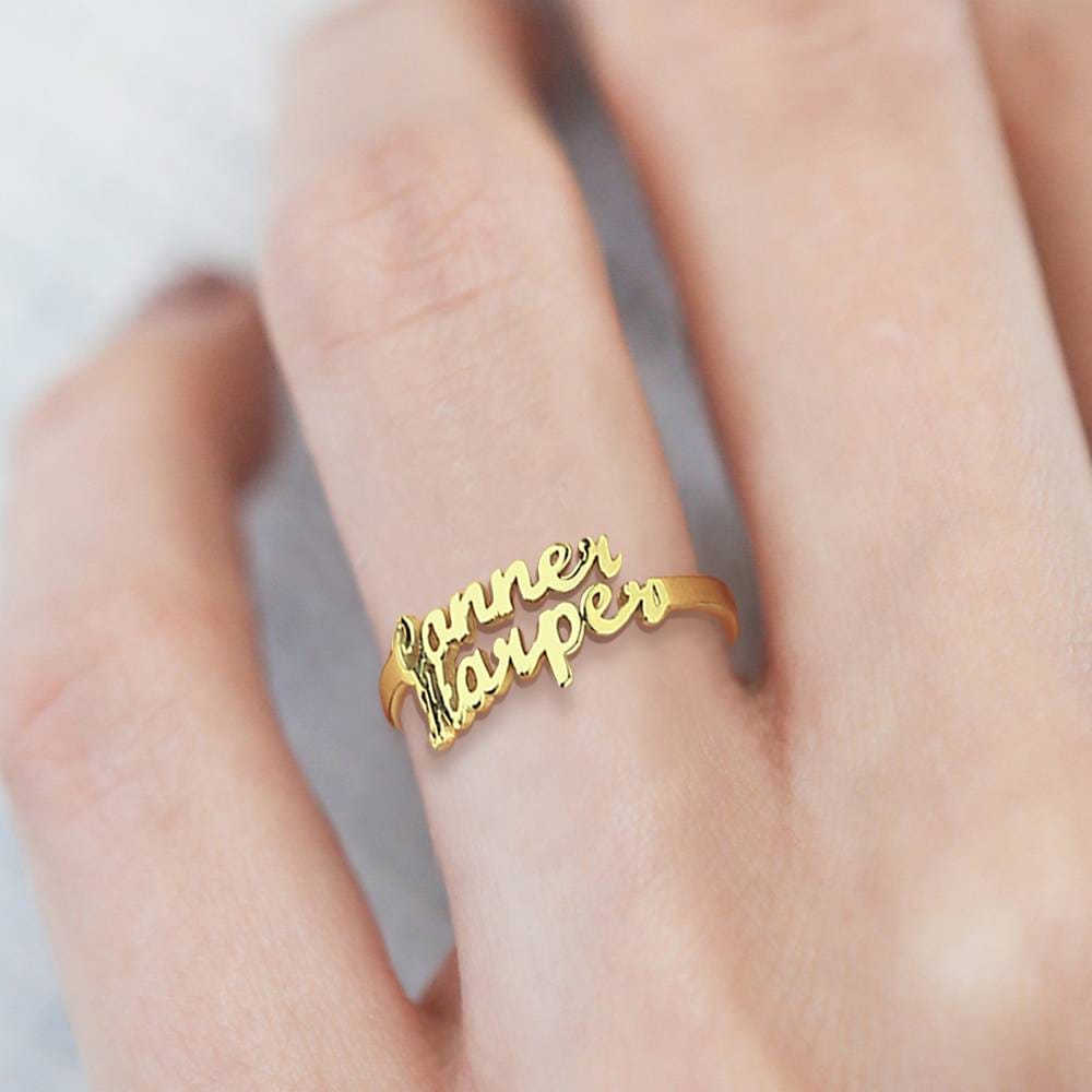gifts for wife Heartfelt Surprise - Unique Memento - Double Names Ring - 925 Sterling Silver - gifts for wife - Anniversary v