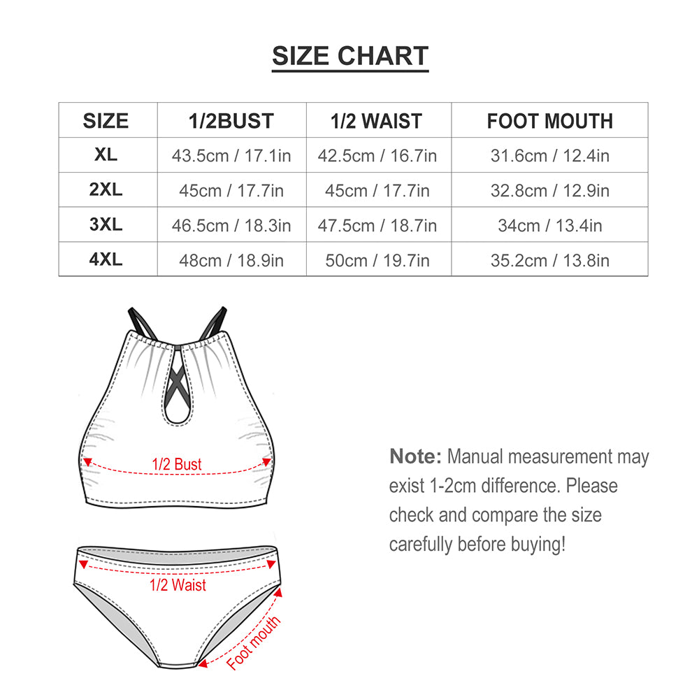 Custom Face Plus Size Swimwear Personalized Pineapple High Waist Bikini Swimsuit