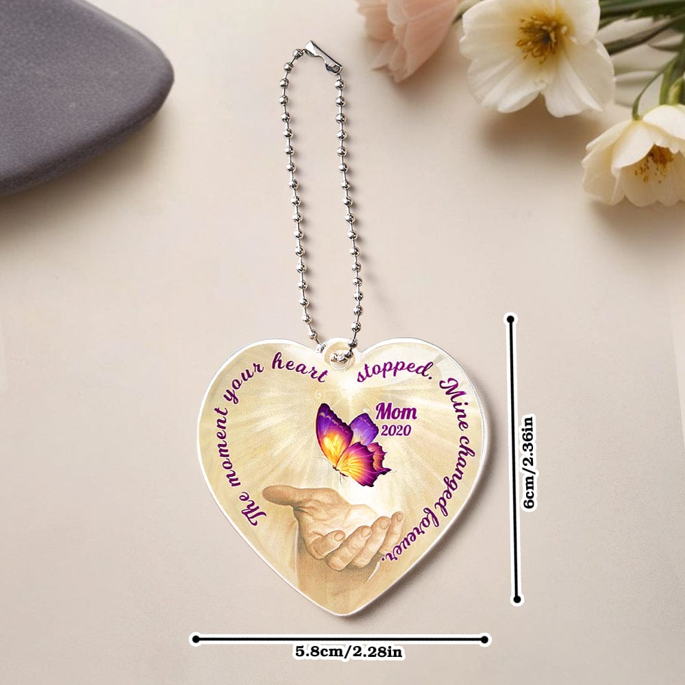 butterfly ornament personalized photo with custom name heart motif comfort on the road memorial keepsake