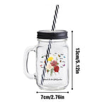 Personalized Birth Butterfly Bouquet Mason Jar with Handle Lid and Straw Birthday Gift for Mom Grandma