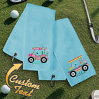 Personalized Golf Towel with Name Hanging Clip Golf Cart Towel Gift for Golf Lovers