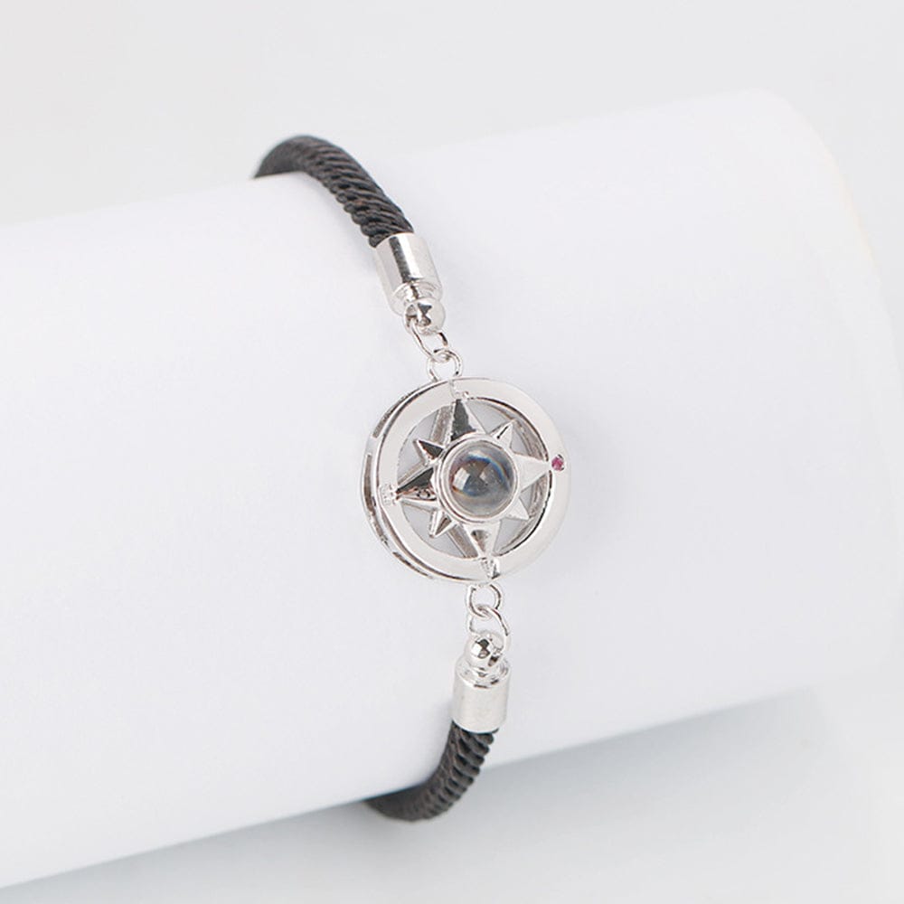 Personalized Round Eight-pointed Star Projection Necklace