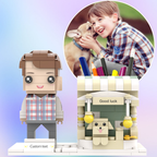 Custom Brick Figures Pen Holder Personalized Brick Figures and Pen Holder Pet Pen Holder