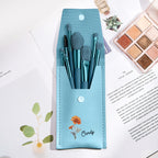 Custom Engraved Birth Flower Makeup Brush Set Wedding Gift
