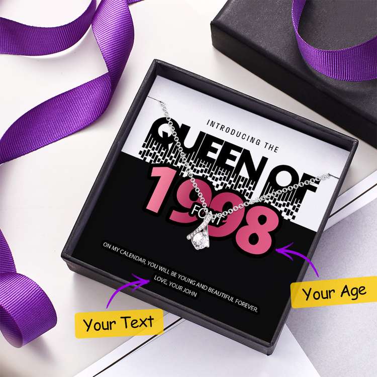 Personalized Your Age Message Card with Necklace Gift for Birthday