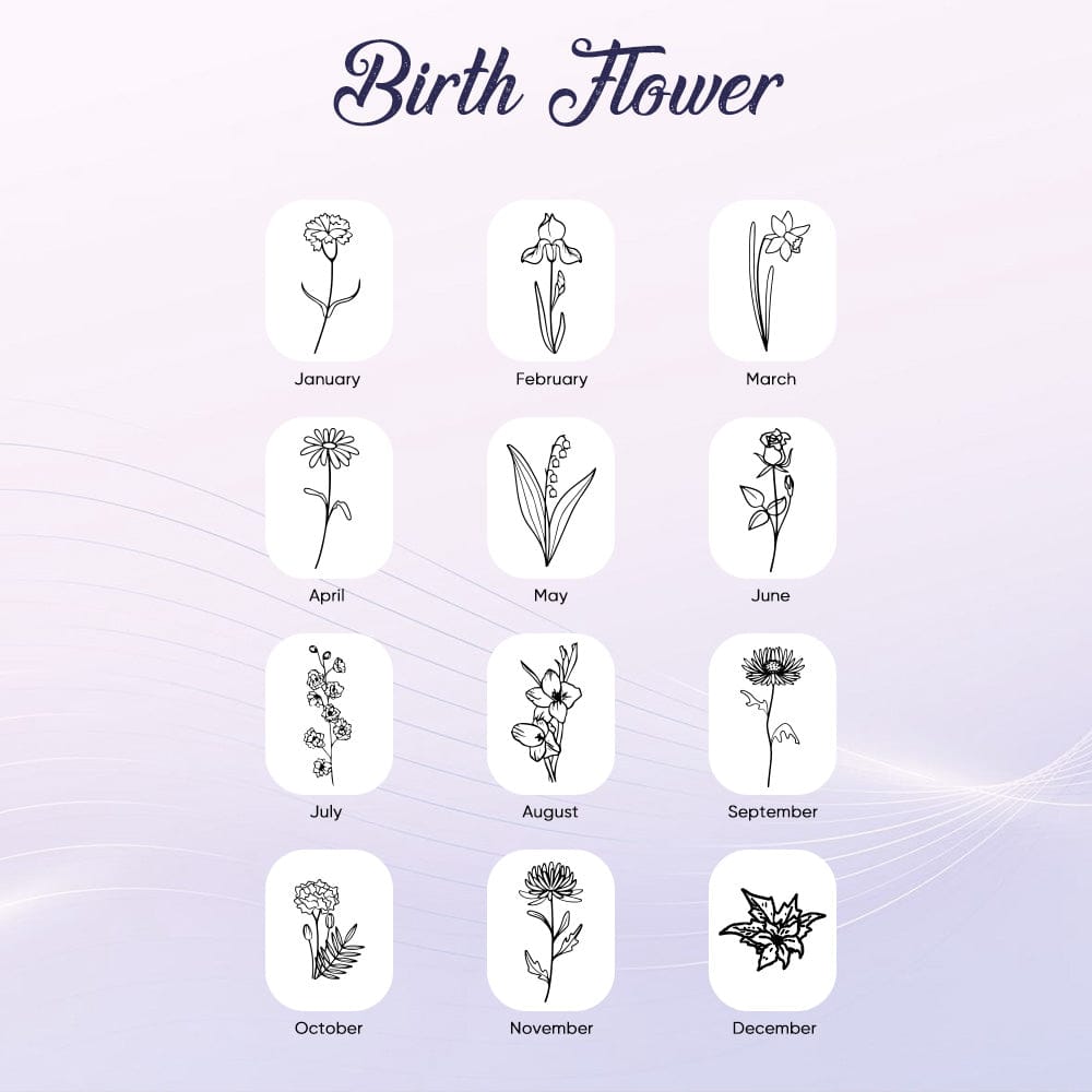 compact mirror custom birth flower foldable design