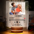Personalized Acrylic Glass Scan Code Music Album Plaque With 7 Colors Led Base