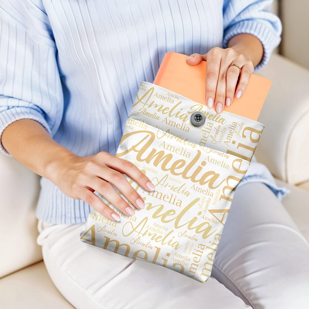 Personalized Name Book Cover with Pocket Book Cover Protector Gift for Book Lover