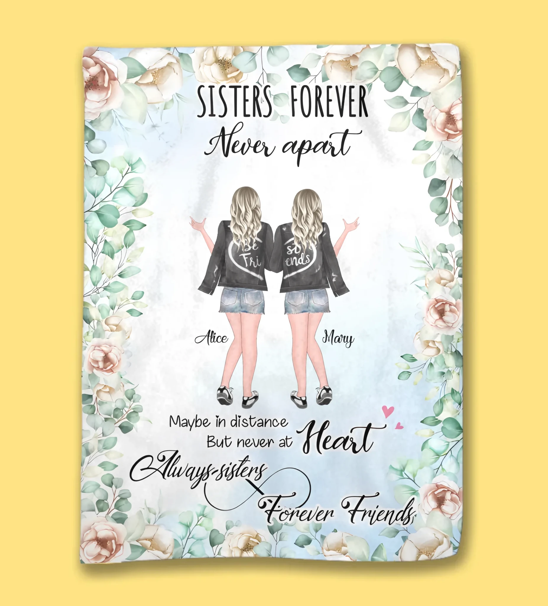 flannel personalized design blanket gift for sister