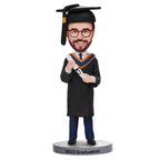custom bobble head bring joy desk personalized bobblehead graduate graduation man bobbleheads front view