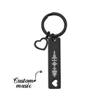 Personalized Scannable Music Code Keychain with Heart Pendant