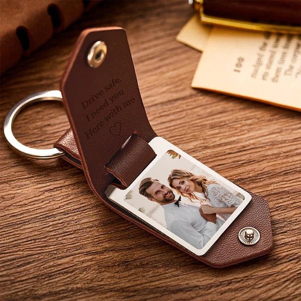 Custom Leather Keychain Personalized Engrave Keychain Anniversary Gift For Couple Birthday Gift