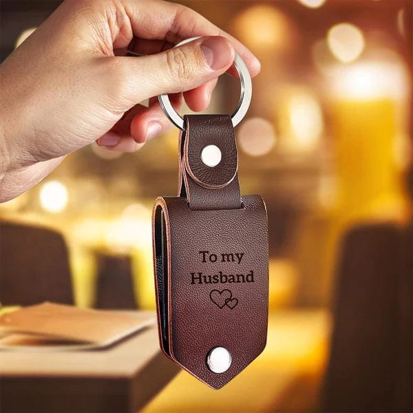Custom Leather Keychain Personalized Engrave Keychain Anniversary Gift For Couple Birthday Gift