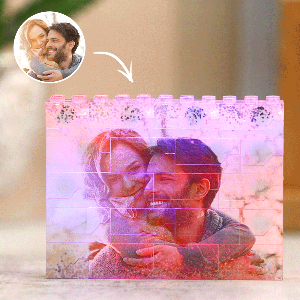 Bloque de fotos iluminado con luz LED blanca personalizado