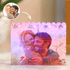 Bloque de fotos iluminado con luz LED blanca personalizado