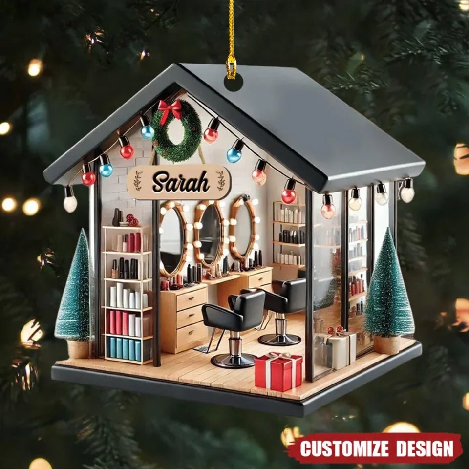2024 New Release Personalized Hair Salon Acrylic Ornament Gift For Hairdresser 692113 - DiyGiftly