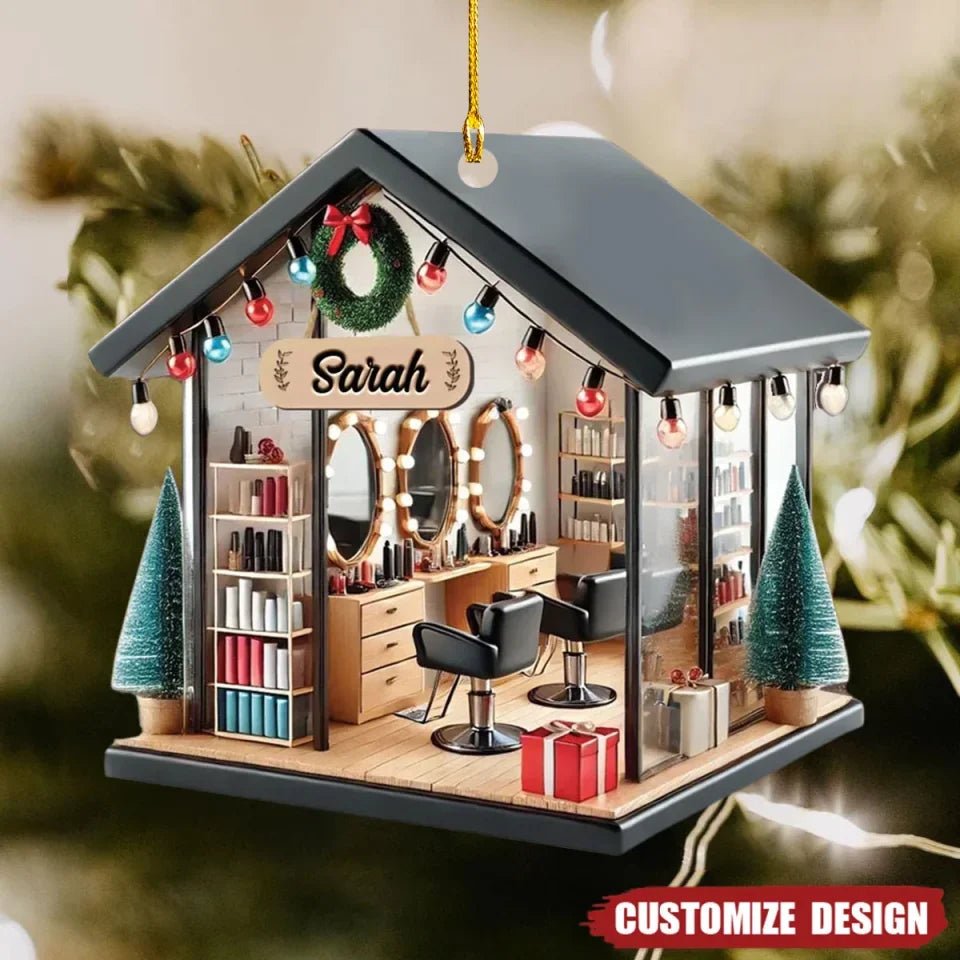 2024 New Release Personalized Hair Salon Acrylic Ornament Gift For Hairdresser 692113 - DiyGiftly