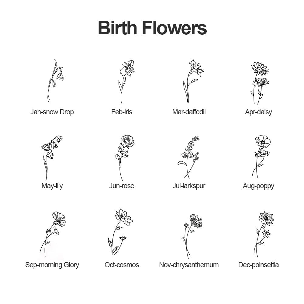 Custom Name Bookmark with Birth Month Flower for Book Personalized PU Leather Bookmark